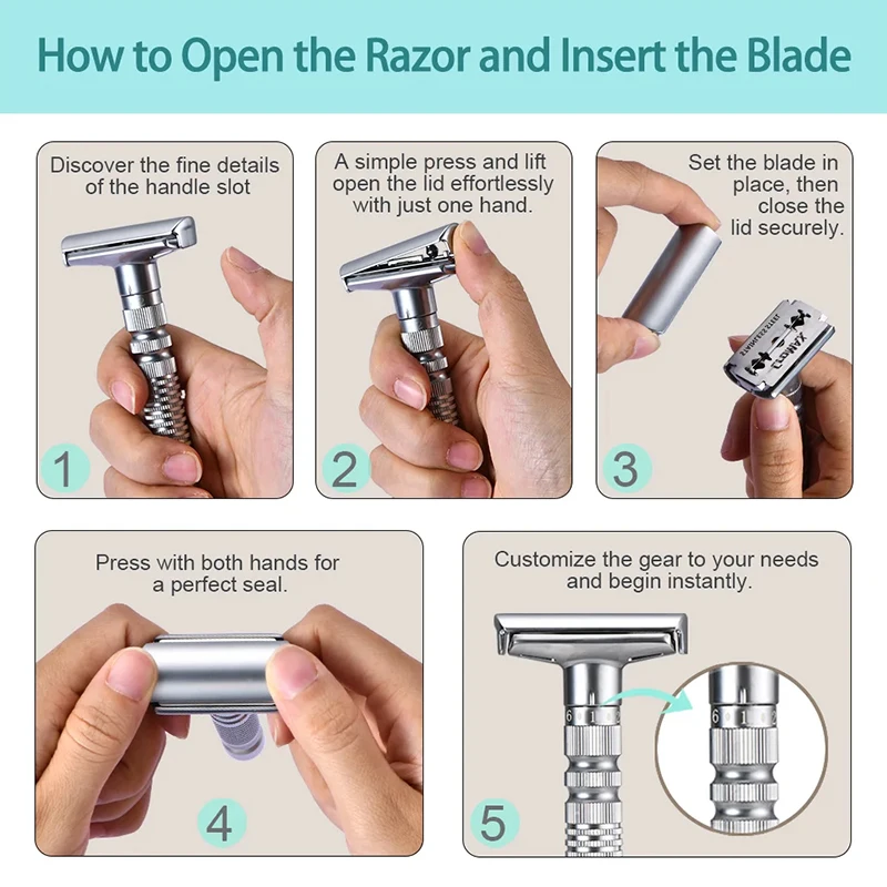 Whityle 206 Glide Pro 6 Einstellbarer Rasierer für Männer Bartpflege One Blade 360 Klassischer Rasierer mit tragbarer Reisebox – Detail 7
