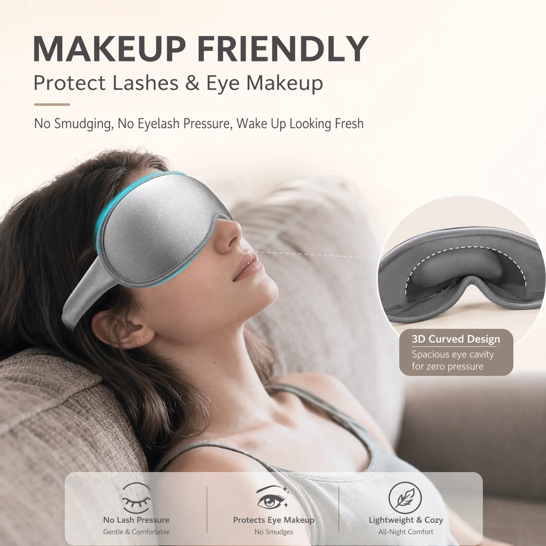 Luxurious Memory Foam 3D Blackout Sleep Mask - Ultimate Comfort & No Light Leak Design