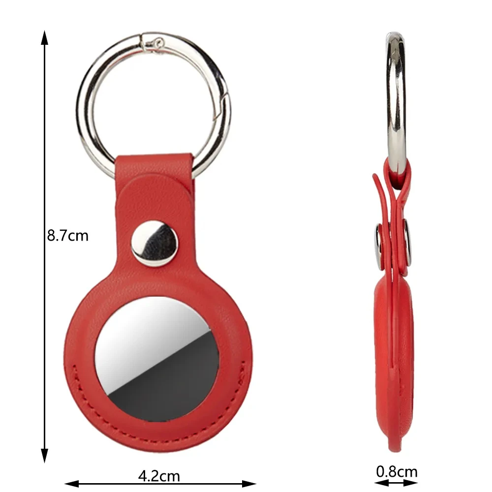 Airtag Keychain Leather Keychain for Apple Airtags Case Protective Cover Bumper Shell Tracker Accessories Anti-scratch Key Ring Holder