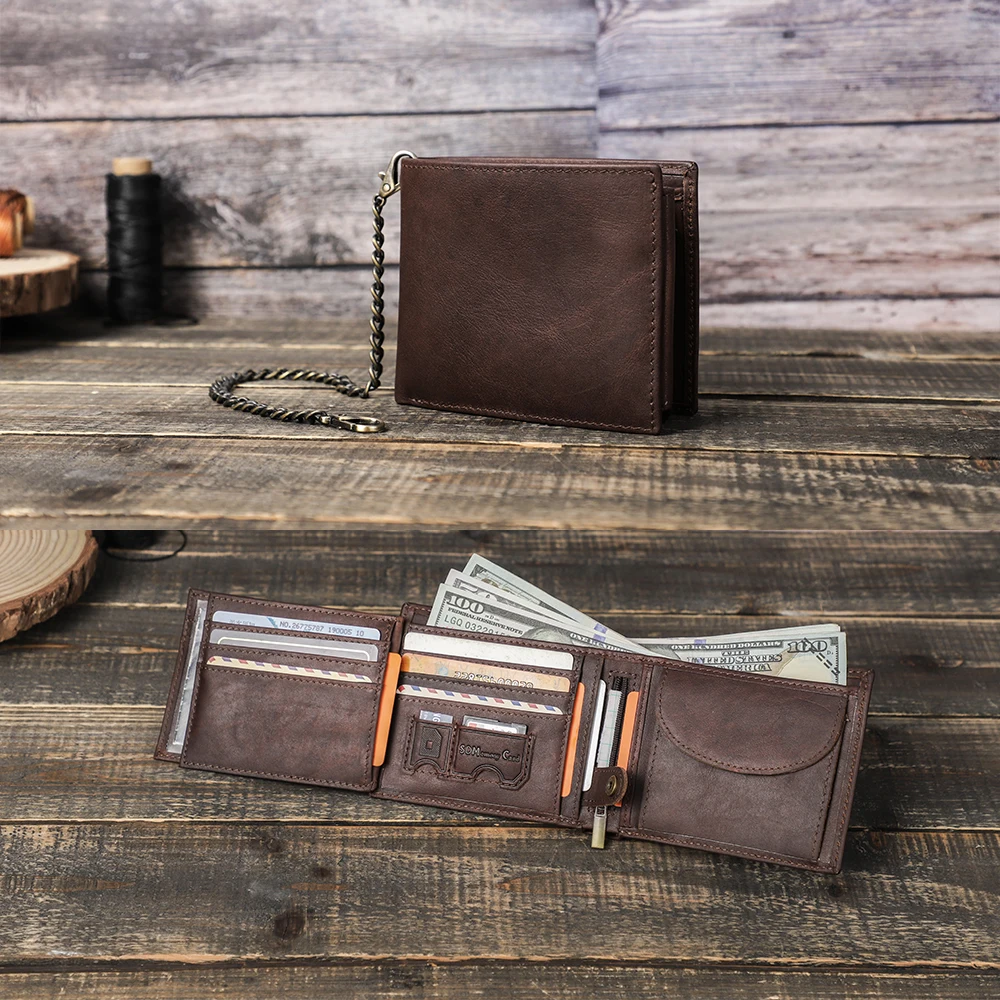 Hiram Genuine Leather Men Wallet Coin Purse Small Card Holder PORTFOLIO Portomonee Male Walet Pocket Brand High Quality Designer