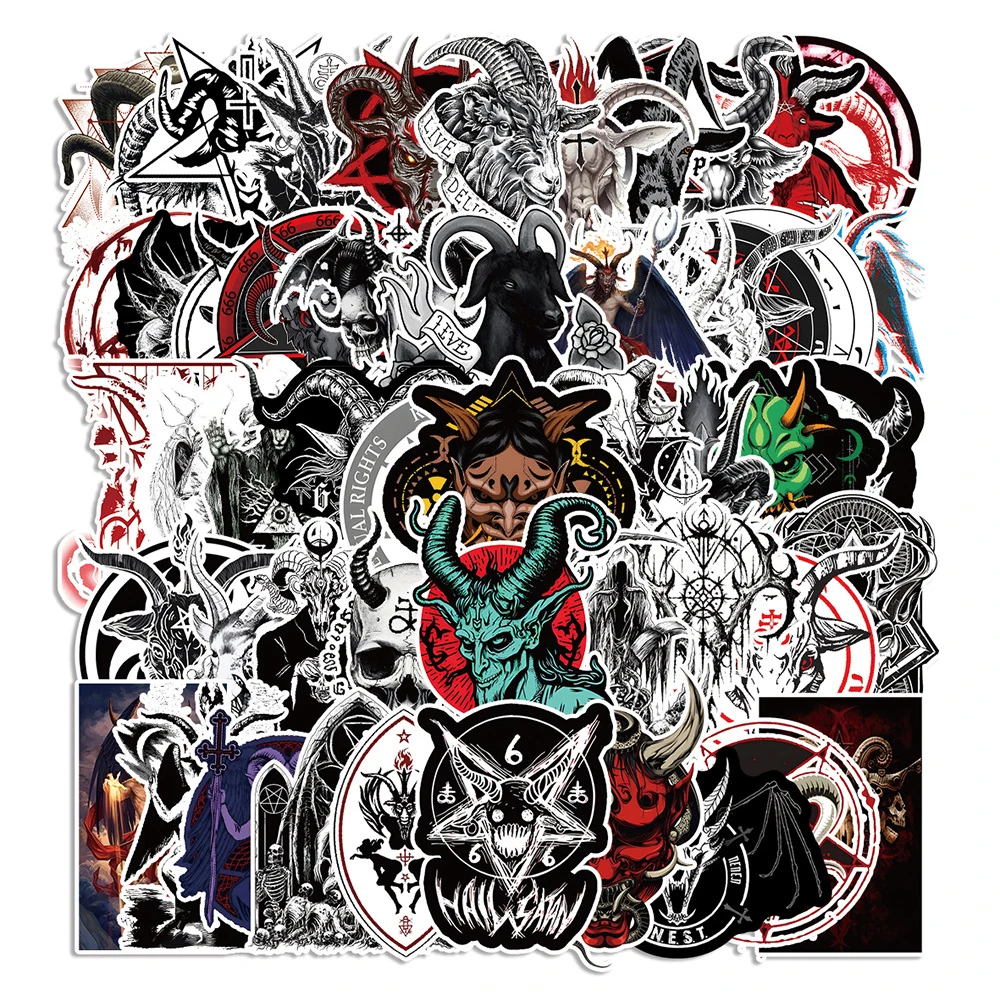 

10/30/50pcs Horror Demon Satan Sticker Gothic Devil Cartoon Decals for Kids Toy DIY Phone Case Notebook Laptop Graffiti Sticker