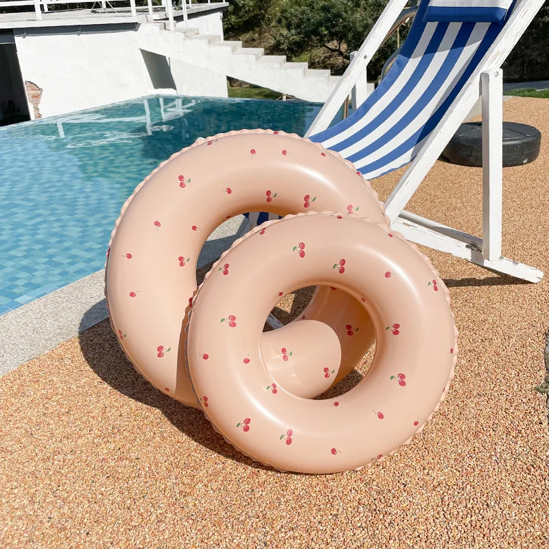 Thickened Swimming Ring for Children and Adults – Cherry Design Float for Beach Water Sports and Swimming Pool Lifebuoy Summer Fun Beach games & Inflatables Beach Toys and Leisure Accessories