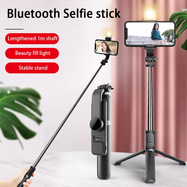 6 in 1 Bluetooth Wireless Selfie Stick Mini Tripod Extendable Monopod with fill light Remote shutter