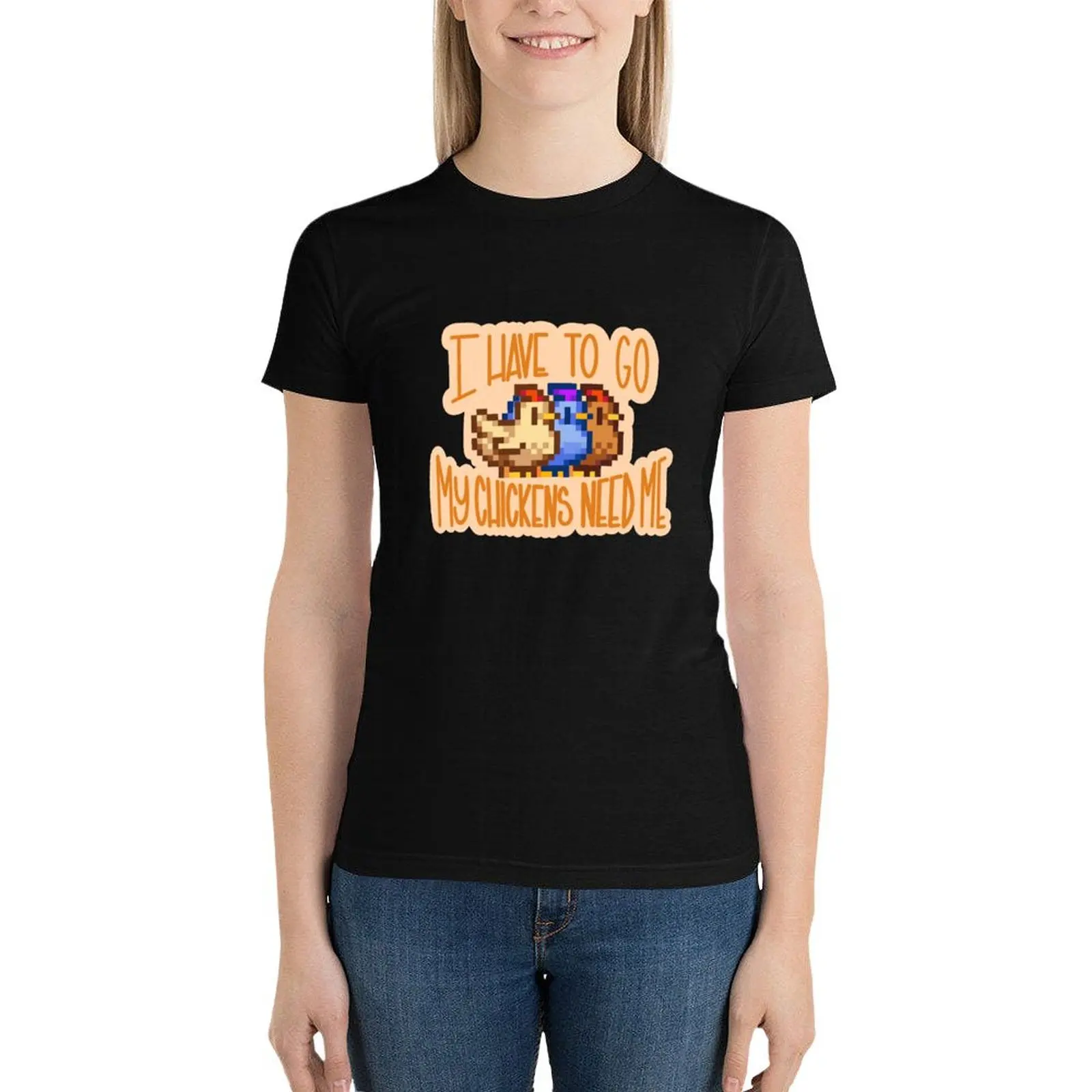 Stardew Valley chickens T-Shirt Short sleeve tee korean fashion female Female clothing western t shirts for Women