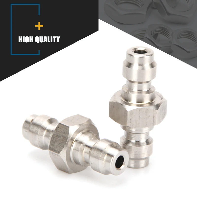 Stainless Steel Quick Connect Couplings 1pcs 8mm Air Filling Socket Double End Plug