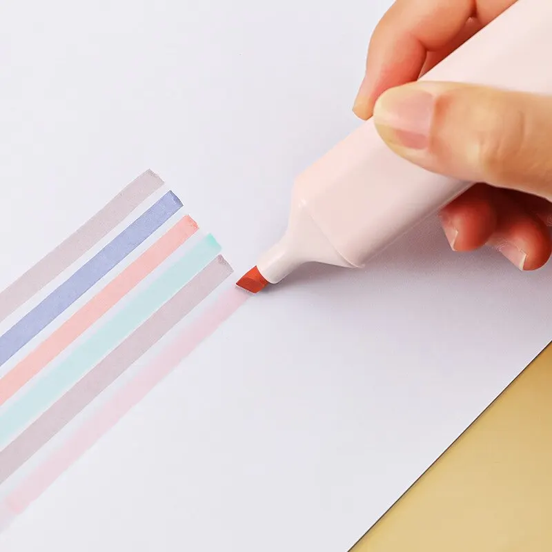 Highlighter Pen Highlighter Marker Soft Tip Double Head 6 Pcs/Set