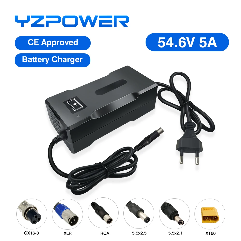 Auto Power Off Li-ion Electric Scooter Charger Over-temperature Protection Multiple Specs 54.6V / 67.2V / 84V 5A Lithium Electric Bike Battery Charger 