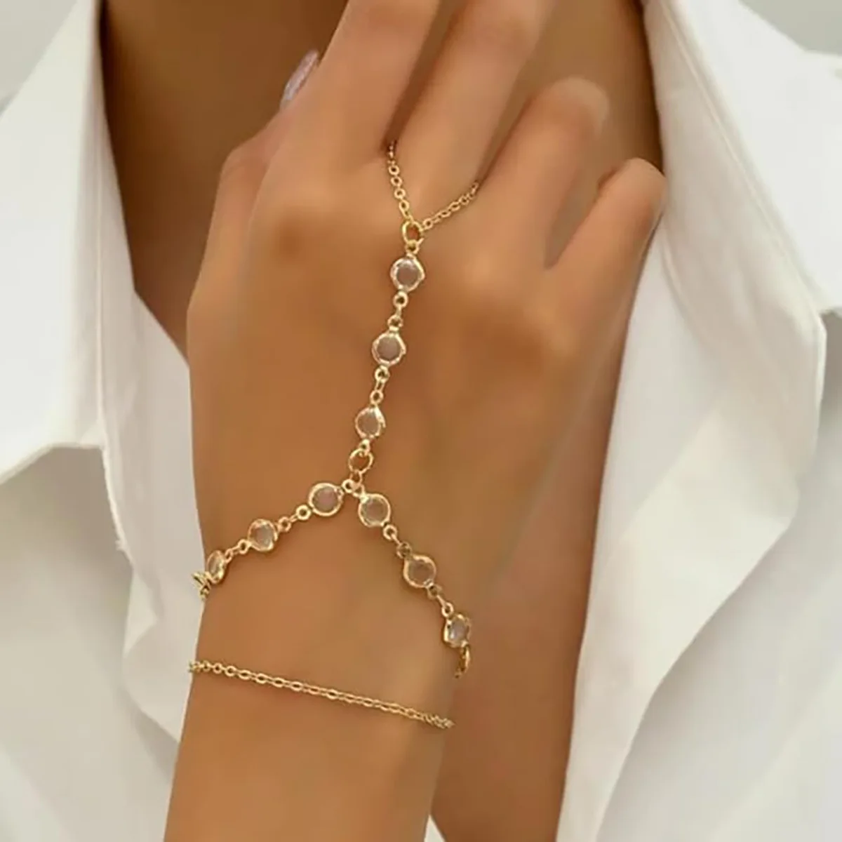 Fashion Multilayer Crystal Finger Bracelet 4 Fashion Multilayer Crystal Finger Bracelet 4