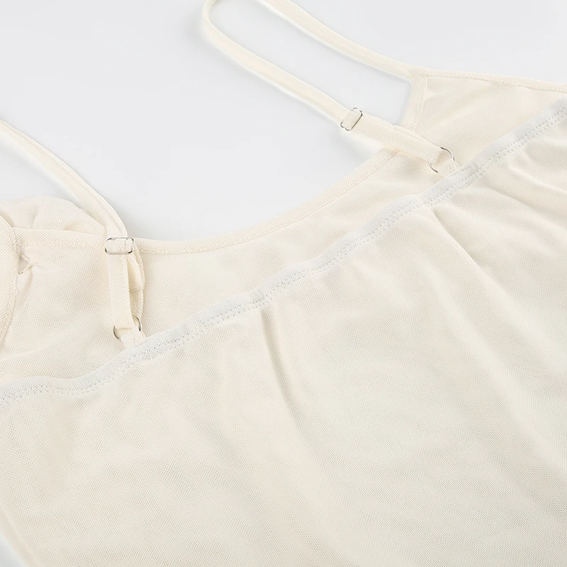 Top de tirantes con volantes de flores para mujer, elegante y sexy, a la moda, sin mangas, con dobladillo estético, camisetas de tirantes, conjuntos de verano para la calle