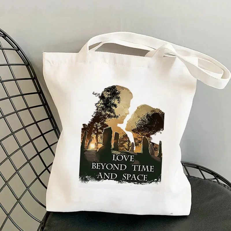 Shopper Lallybroch Outlander Kawaii Bag Harajuku Women Shopping Bag Canvas Shopper Bag Girl Handbag Tote Bag Shoulder Lady Bag 4