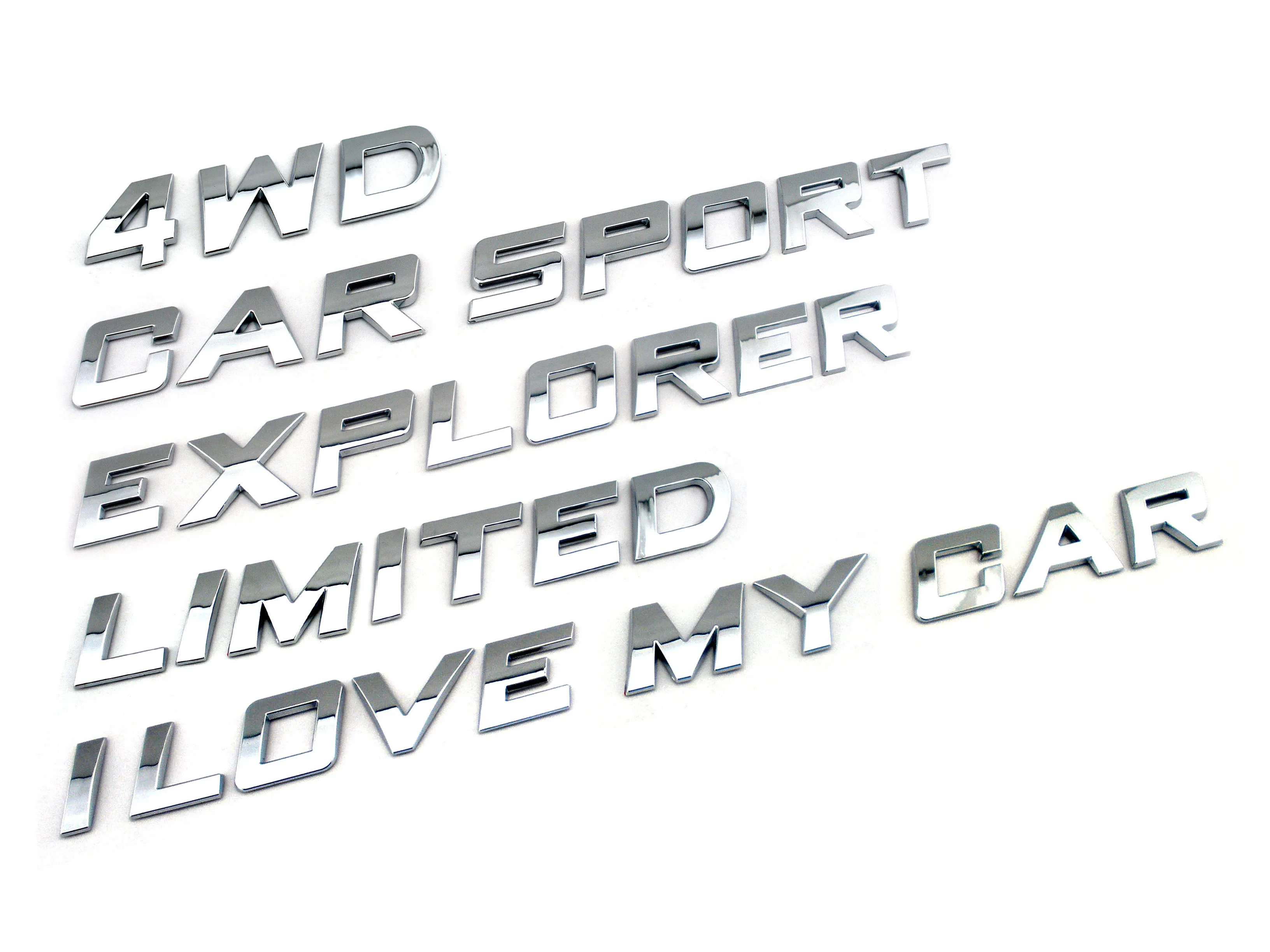 Car Decal 25mm High Italic Plastic 3d Chrome Self Adhesive Alphabet Numbers Letters