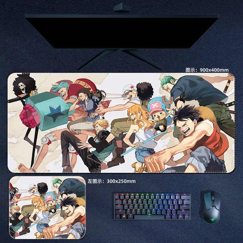 Grande Anime Mouse Pad One Preço Xxl Hastes Zoro Luffy ás Sanji Lei da Água Manga Computador Acessórios de Preenchimento Desk Mat - Imagem 2
