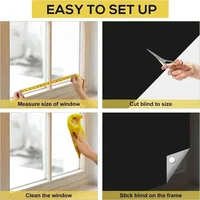 DIY No Drill Blackout Curtains 100% Blackout Curtain Removable Portable Travel Blocking Darkest Window Film Cloth Temporary 2