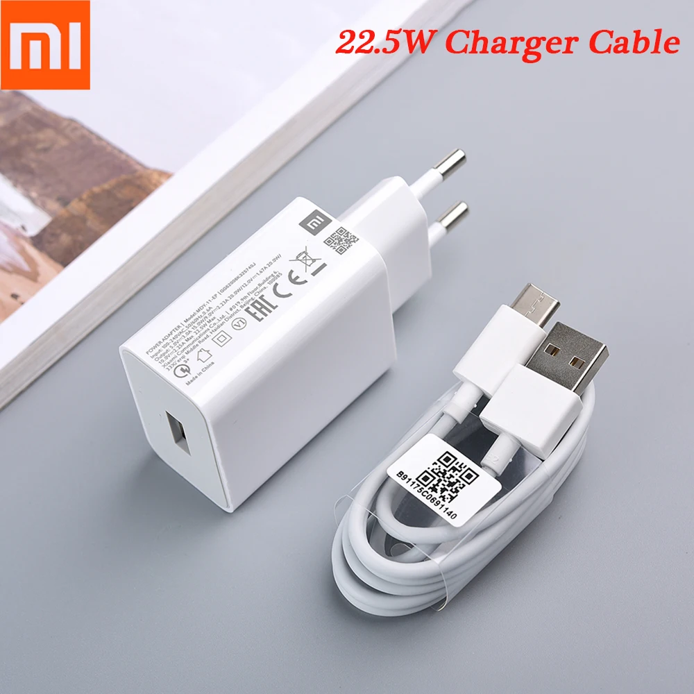 Xiaomi Eu Charger 22.5W Adattatore Di Alimentazione A Ricarica Rapida Per Redmi Note 9 10 9S Pro Redmi K20 K30 12 10 Mi 6 8 9 9S Poco M3 X2 X3 Pro