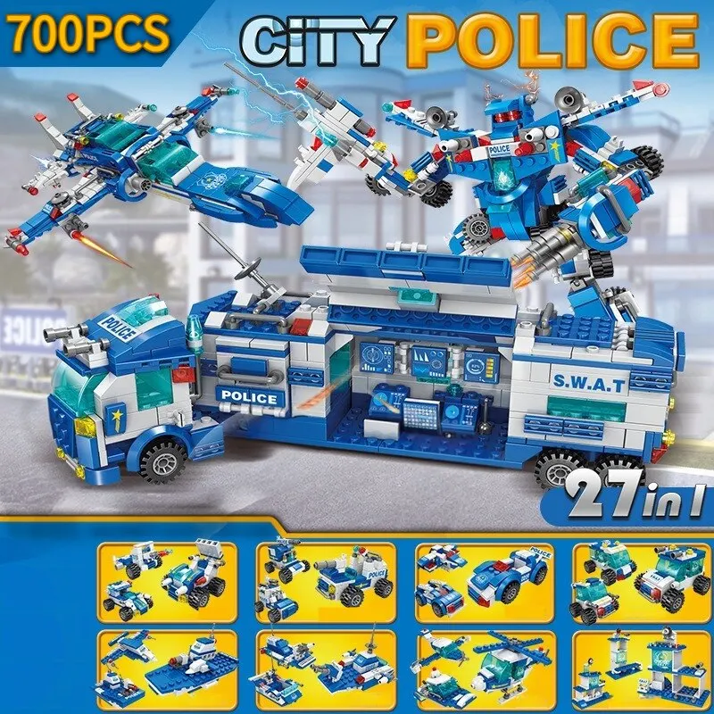 Kit de jouets de jeu de rôle de Police pour enfants, 9 pièces