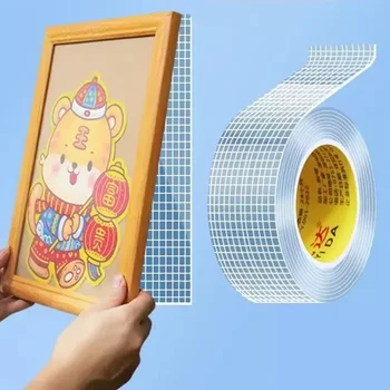 나노 양면 테이프, 투명 재사용 가능, 방수 초접착 테이프, 청소 가능, 주방 욕실 용품 테이프, 1-10m