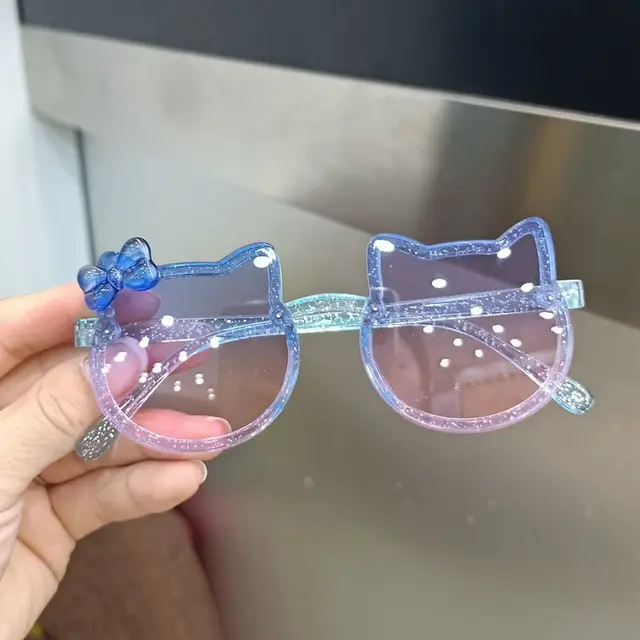 TAKARA TOMY Hello Kitty Summer New Children's Fine Flash Bow Light Anti-glare Outdoor Seaside Polarized Sunglasses for Girls 2