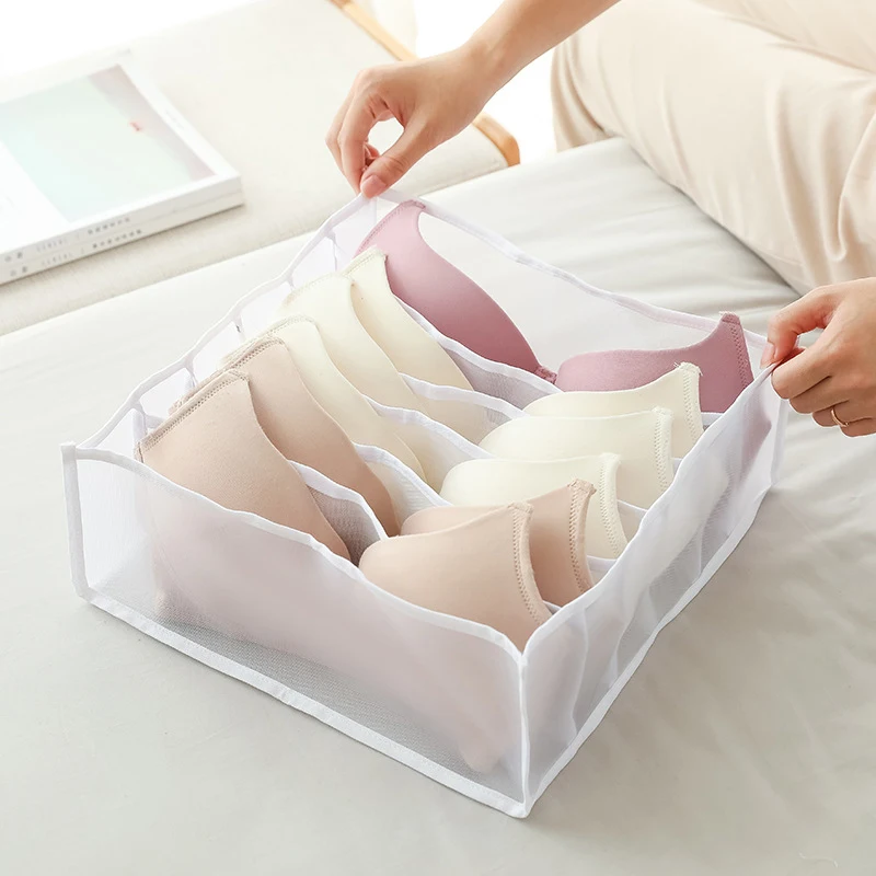 Underwear Storage Box Bra Socks Organizer 6/7/11 Grids Partition Dust-proof Foldable storage box,underwear storage organizer,underwear storage box,clothes organizer