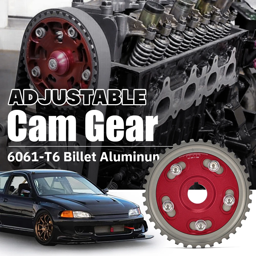 Adjustable Cam Gear Adjustable Cam Gear Alloy Timing Gear FOR HONDA SOHC D15/D16 D-SERIES ENGINE CAM PULLEY PULLYS GEARS 1PCS PQY6542