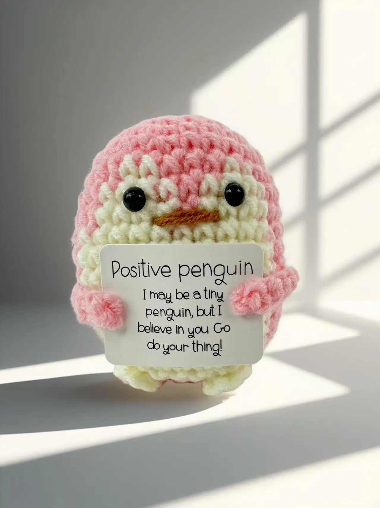 Positive Crochet Baseball Bat Doll with Card
