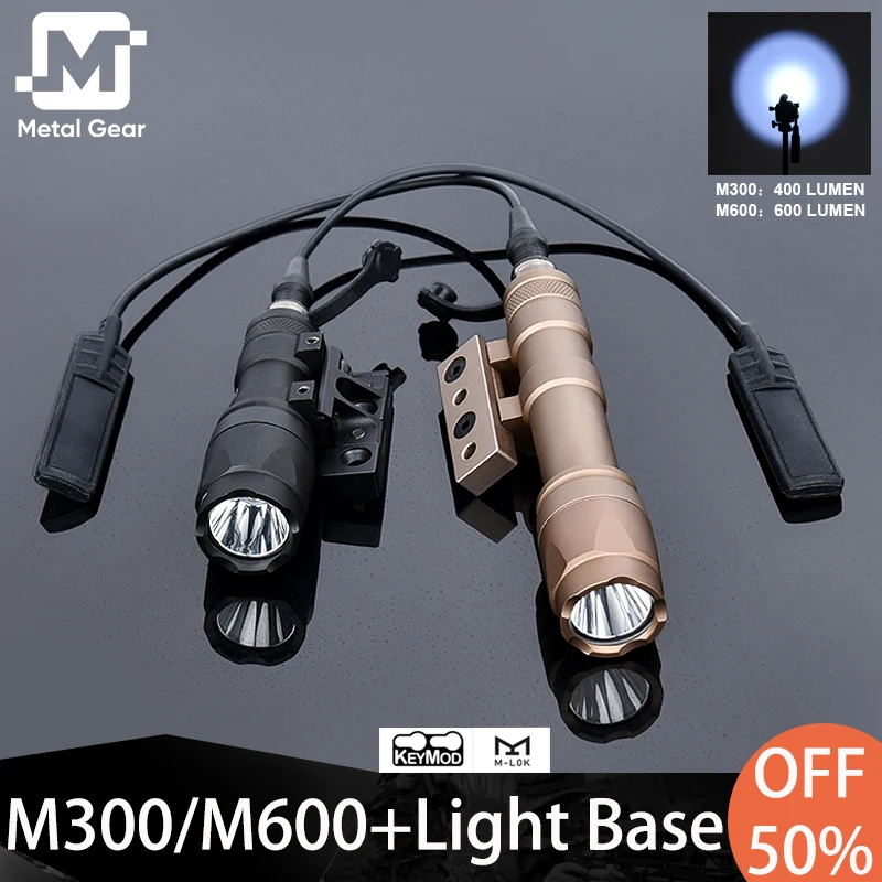 

M300 M600 Tactical MINI Scout Light LED M300A Rifle Weapon Spotlight Airsoft Surefir M600C Flashlight Offset Mount Mlok Keymod