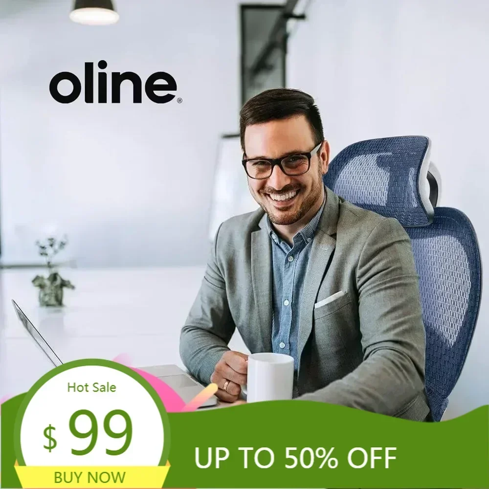 mesh ergonomic office chair - adjustable armrest desk chair with 3d lumbar support and smooth rolling wheels