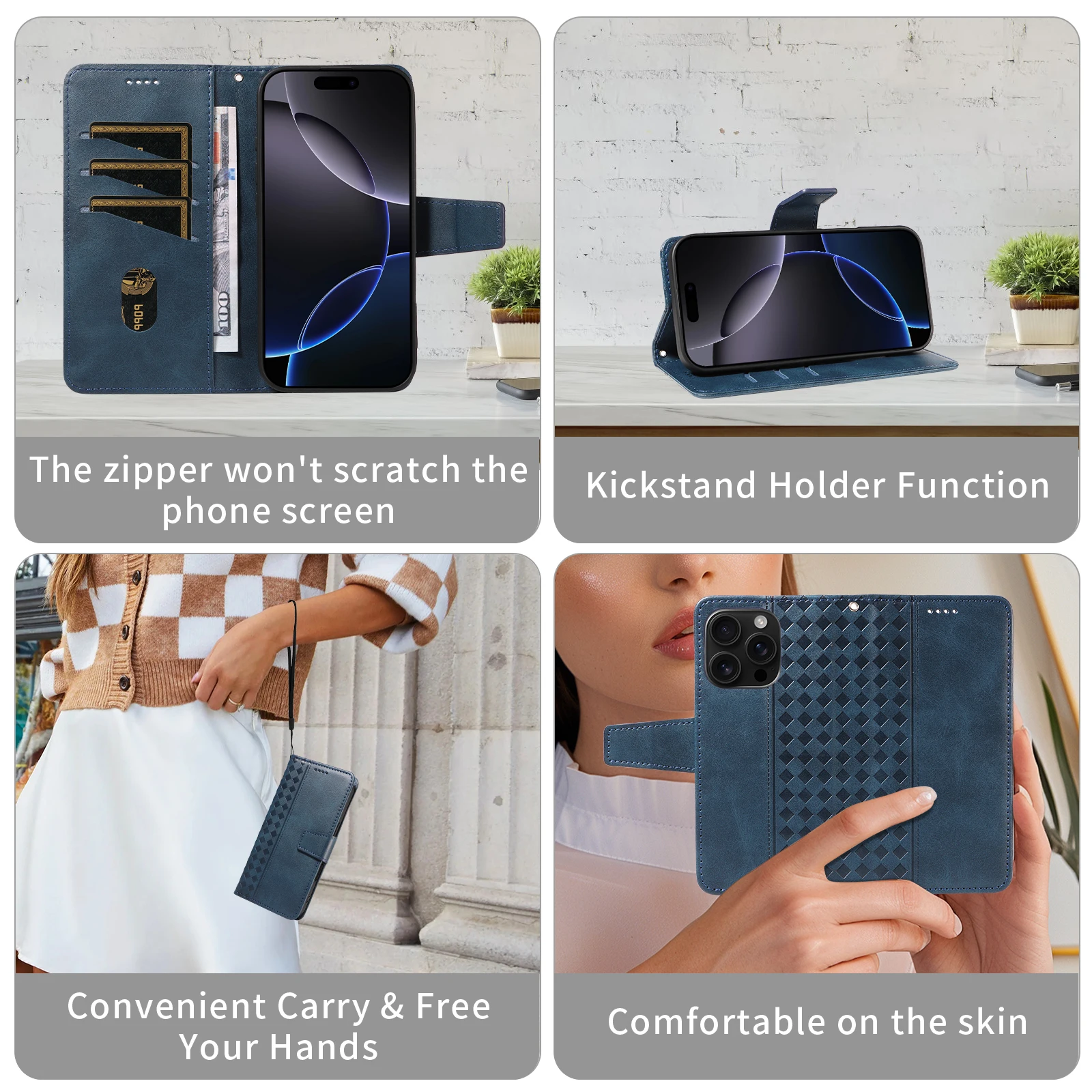 Magnetic Leather Wallet Phone Case