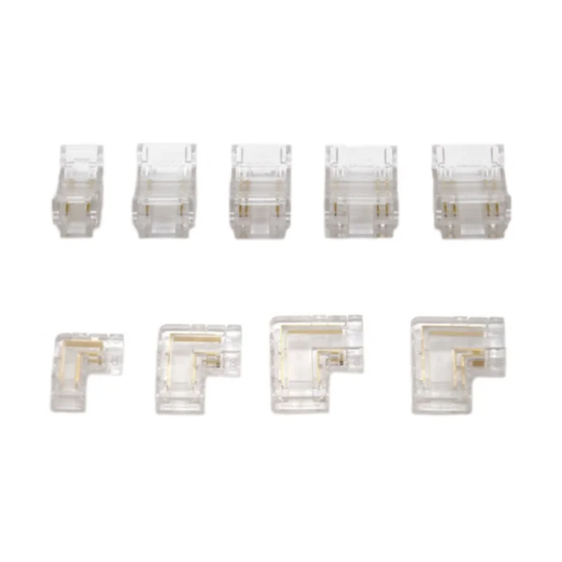 COB LED Wire Connector 2 3 4 Pin Connection Solderless Mini Buckle FCOB RGB CCT LED Strip Lights 5 8 10mm No Dark Area Connector