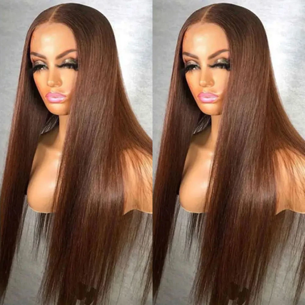 

200% 13x4 Chocolate Brown Lace Front Wigs Human Hair For Women Hd Lace Wig 13x6 Human Hair Straight Lace Frontal Wig Human Hair