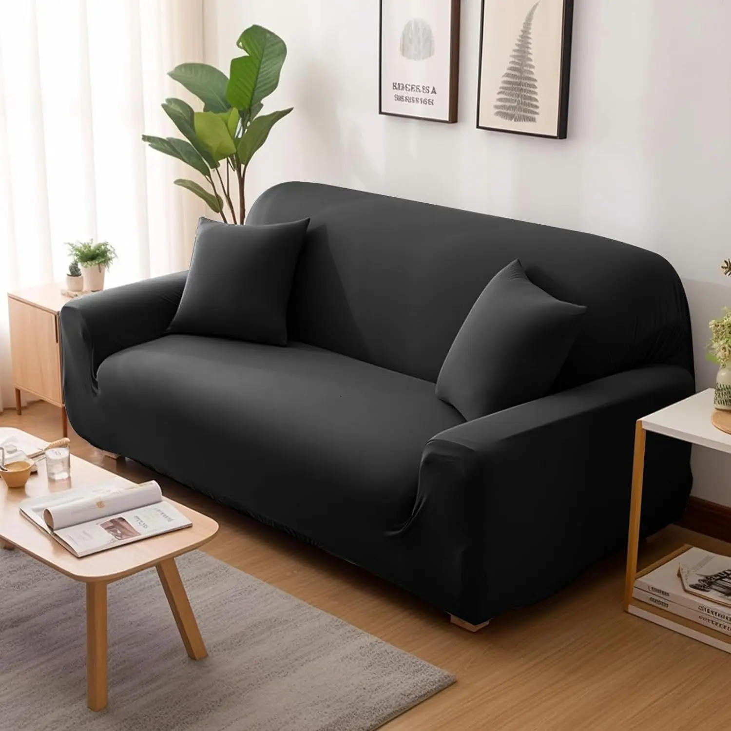 Premium Elastic Sofa Covers - Thickened Solid Color Slipcovers