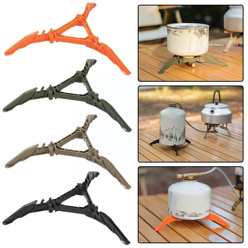 

Foldable Flat Gas Tank Bracket Outdoor Stove Gas Tank Tripod Shelf Bottle Cartridge Holder Gas Prevention Tilting Stand