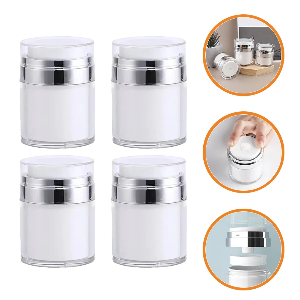 

4pcs Empty Refillable Airless Pump Jar Airless Pump Bottle 30ml Airless Lotion Jars