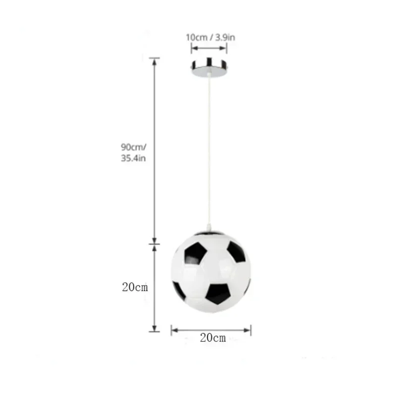 Children Bedroom Chandelier Modern Simple Walkway Creative Personality Football Glass Lamps Boys Girls Room Decorative Lights 4