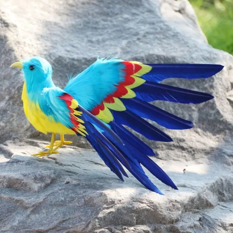 J60C Natural Looking Bird Figurine Ornament for Home and Patio Backyard Decoration