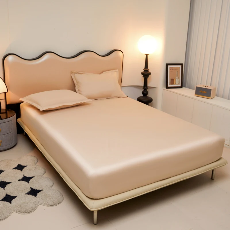 Washed Cotton Waterproof Bed Cover With Elastic Band Durable Non Slip Mattress Cover For Single Doubel Queen King Size Bed 3