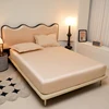 Washed Cotton Waterproof Bed Cover With Elastic Band Durable Non Slip Mattress Cover For Single Doubel Queen King Size Bed 3