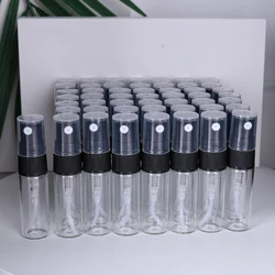 High-Quality Transparent Glass Mini Spray Bottle - Portable 3ml Travel Perfume and Cologne Bottle (50 Pack) - Glass (3ml Black White)