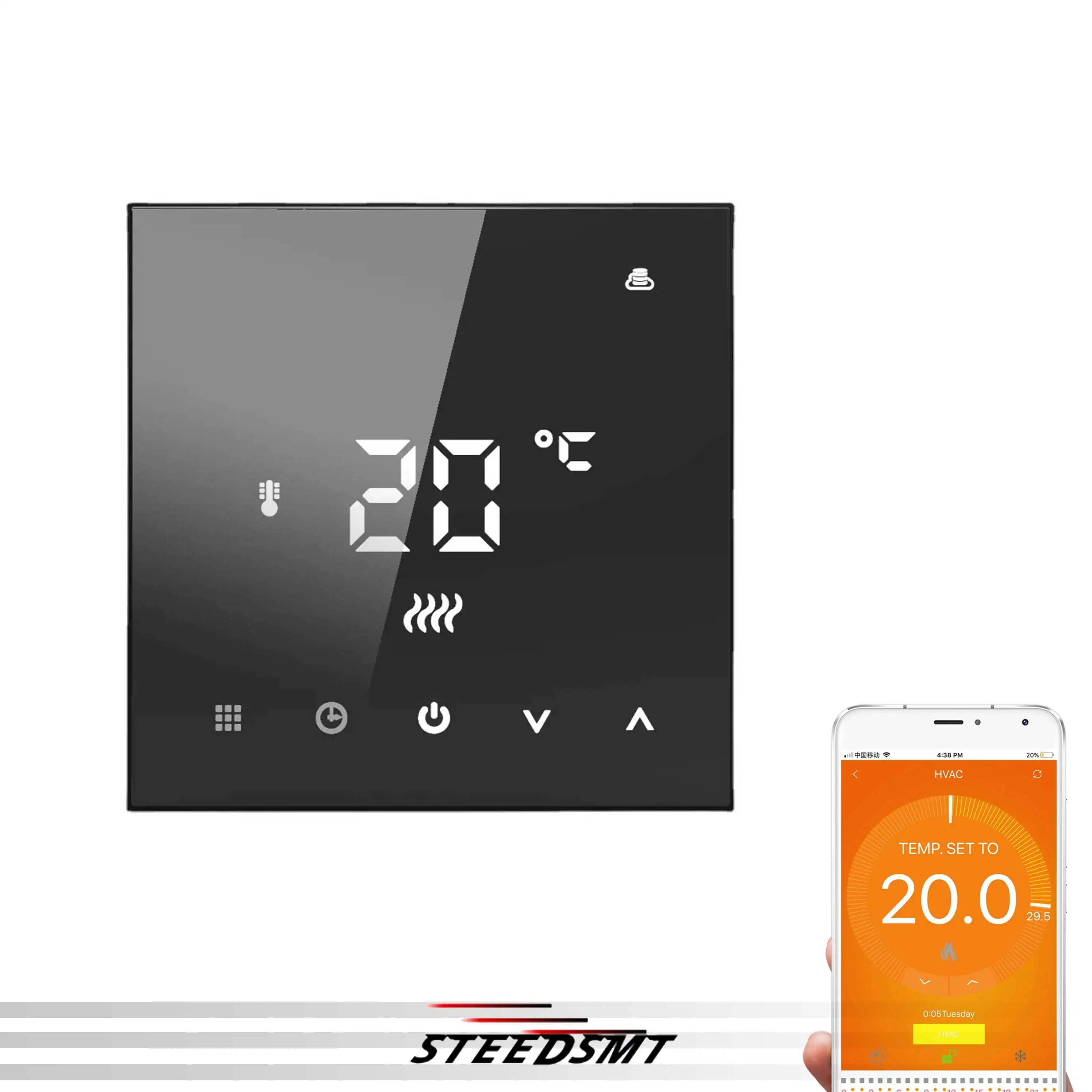 เทอร์โมสตัทดิจิตอลแบบ WIFI/Zigbee สำหรับเซ็นเซอร์คู่ 16A ตัวควบคุมความร้อนไฟฟ้า ตัวกระตุ้นอุณหภูมิสำหรับประตูและหน้าต่าง 1