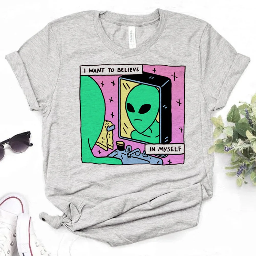 

Футболки Alien, женская дизайнерская Футболка harajuku с мангой, забавная одежда для девушек