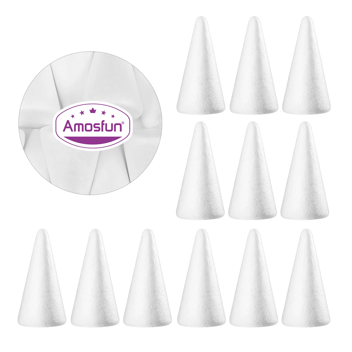 12Pcs 15cm Cones for DIY Crafts White Cones Christmas Tree Mold Polystyrene for Floral Arrangements DIY Craft Project Xmas Tree diy craft cones