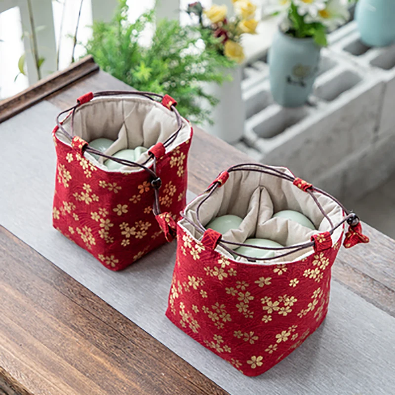 Multifunctional Outdoor Travel Teaware Storage Bag Pouch Portable 1/2 Pot 2/4 Cup Teapot Teacup Package Cloth Bag Tea Set Cozies