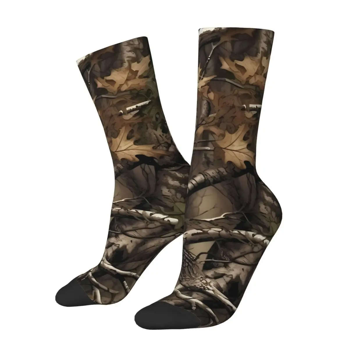 

Real Tree Hunter Camo Woods Happy Men's Socks Retro Camouflage Hip Hop Crazy Crew Sock Gift Pattern Printed