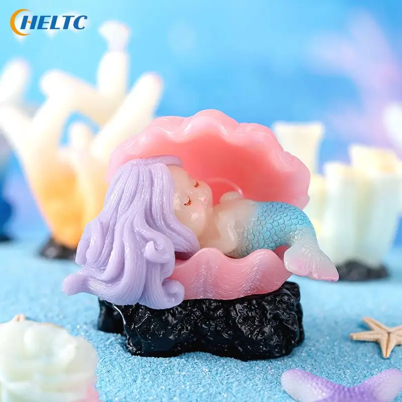 1pcs Cute Micro Landscape Colorful Artificial Coral Mermaid Resin Ornaments For Fish Tank Aquarium Home Decorations Accessories