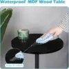 Drink Tables for Small Spaces Pedestal Side Table with Marble Base Small Round Side Table Black Coffee Table for Sofa 2