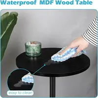 Drink Tables for Small Spaces Pedestal Side Table with Marble Base Small Round Side Table Black Coffee Table for Sofa 2