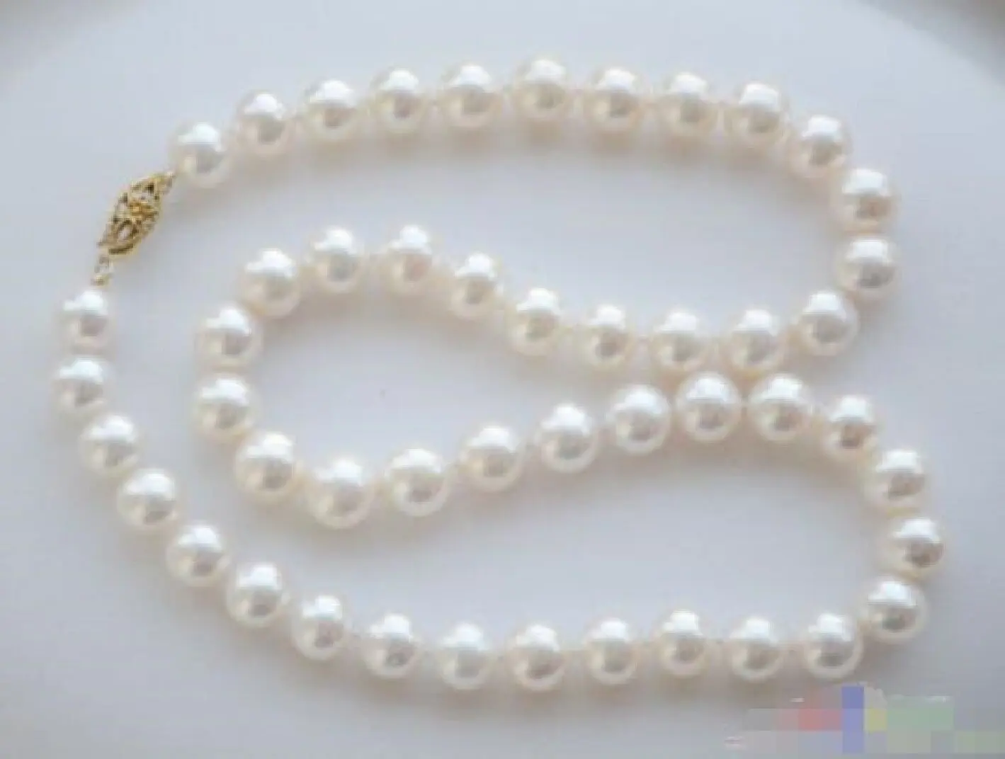 

Hot sale new Style AAA++ 18" 9-10mm round white freshwater pearl necklace 14k