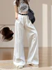 High Waist Wide Leg Denim Jeans Women's Summer New Sle Folded Loose Straight Drapey Pants Casual Sle Zipper ket Denim