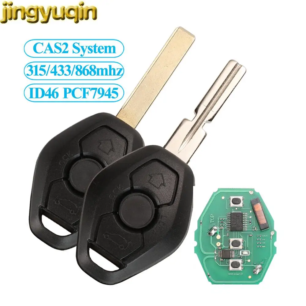 Jingyuqin Remote Car Key 315/315LP/433/868mhz ID46 PCF7953 Chip CAS2 System For BMW 1 3 5 7 Series HU58 HU92 Fob Control datong world car remote control key for volvo s60 s60l s80 xc60 xc70 v40 v60 id46 pcf7953 433mhz kr55wk49264 non keyless card