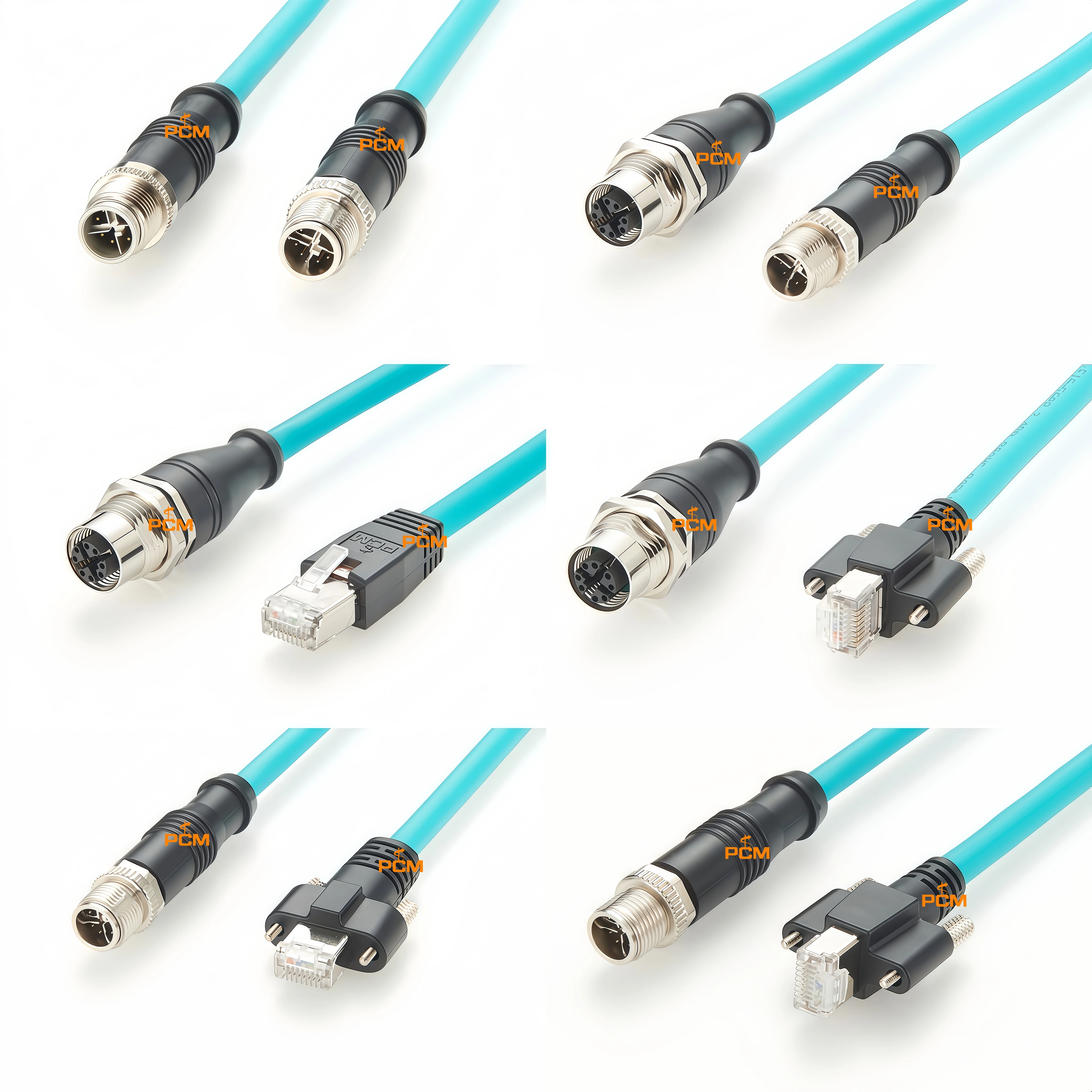 RJ45 auf M12 X-Code Buchsenstecker, Panelmontage, Hochflexibles STP-Kabel, CAT6A GigE-Kamera, kompatibel mit Lumberg 0985856104 – Detail 2
