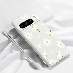 Sunflower White Silicone Bracelet Phone Case Cover for Pixel 9Pro XL (White)